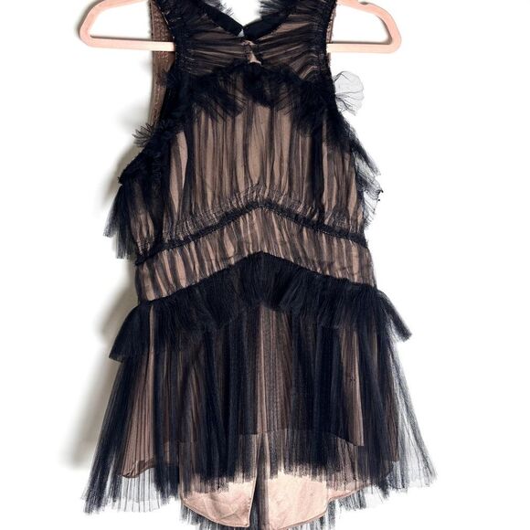 Vera Wang Tops - Vintage Vera Wang Sheer Tulle Mesh Top | Nude & Black Balletcore Designer Blouse